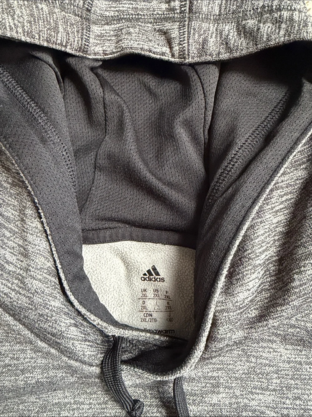 ADIDAS ClimaWarm Heathered Gray/Black Athletic Hoodie